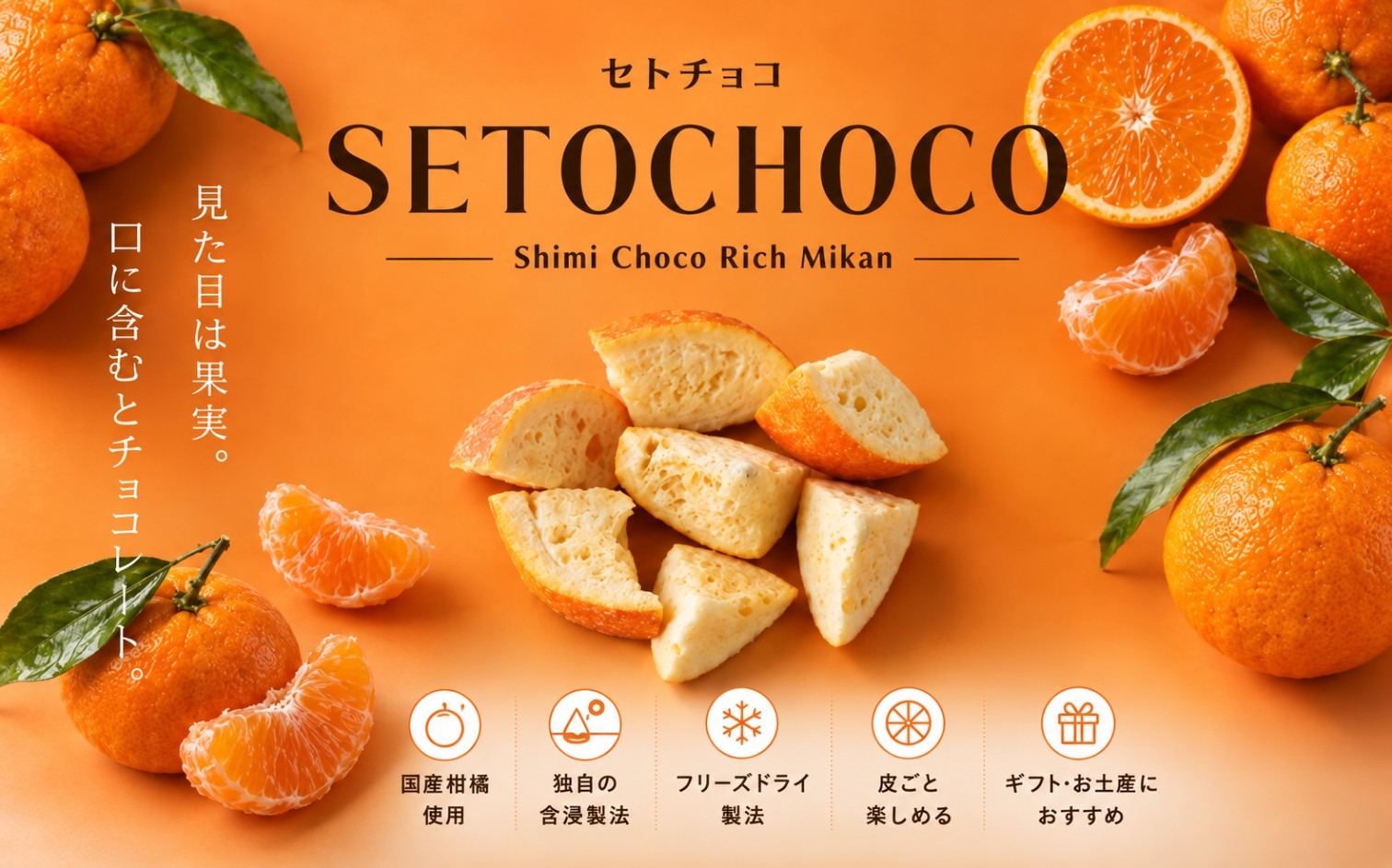 SETOCHOCO セトチョコ 見た目は果実。口に含むとチョコレート。