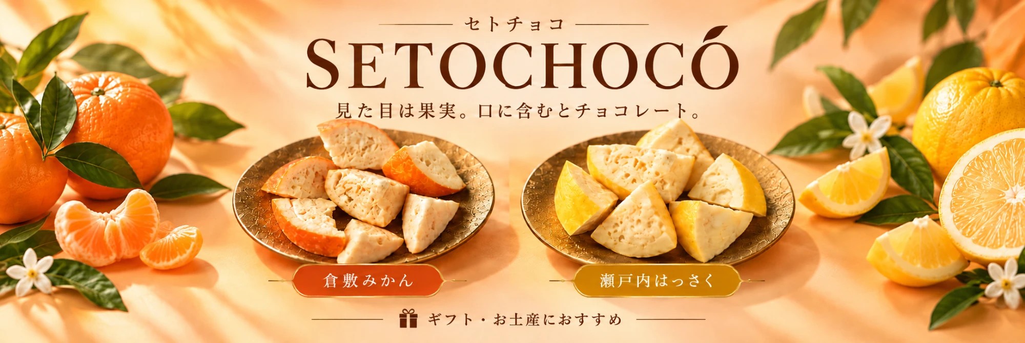 SETOCHOCO(セトチョコ) 見た目は果実。口に含むとチョコレート。倉敷みかん・瀬戸内はっさく